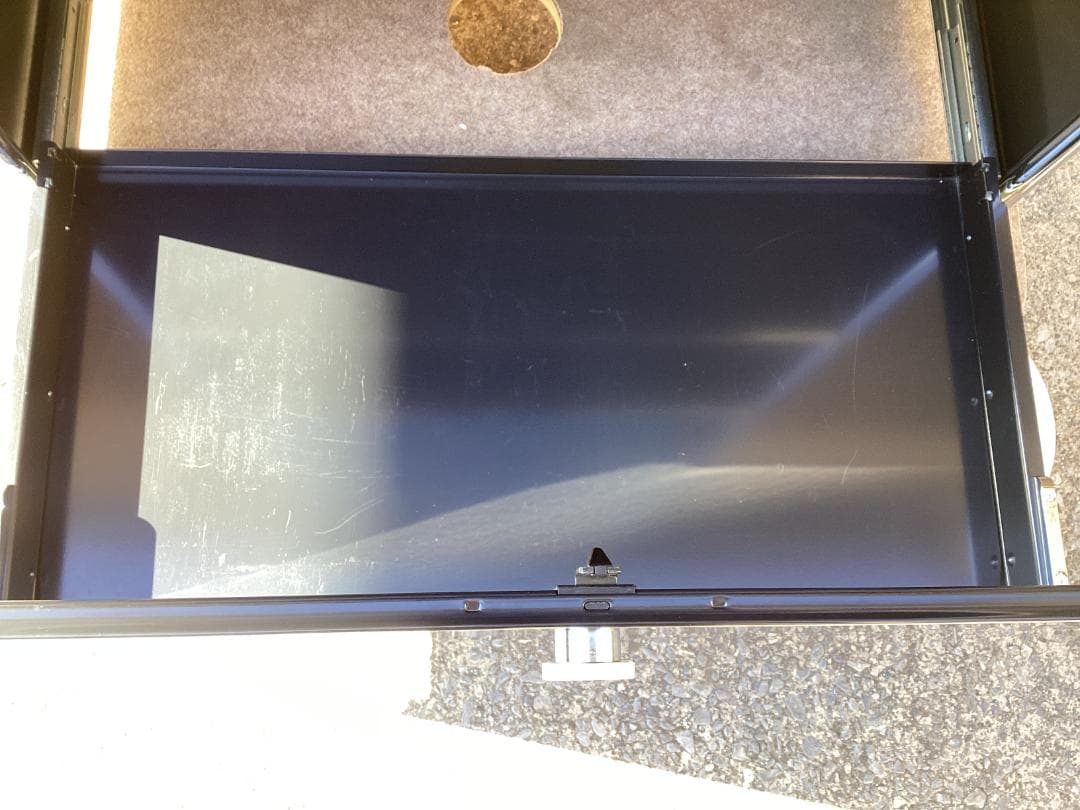 鍵付き　USMハラー キャビネット 1列5段　ブラック系　ガラス　引き出し