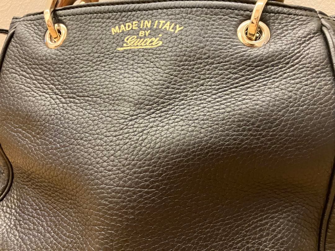 GUCCI バンブー ショッパー ハンドバッグ ブラック