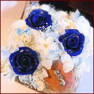 オルゴール　プリザーブドフラワー青いバラ　ブルーローズ　未来予想図2　ドリカム