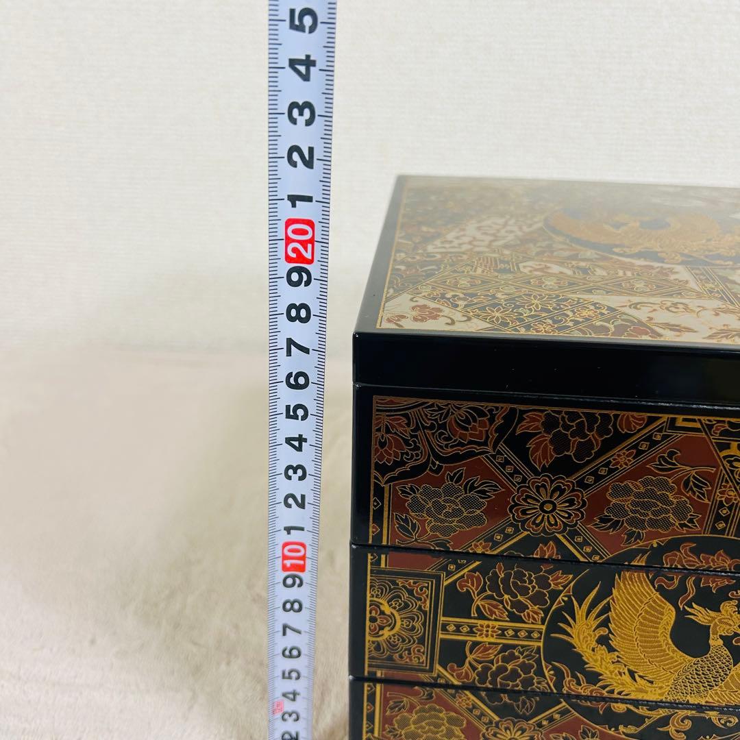 【新品未使用】山中漆器　3段重箱　正倉院風蒔絵重箱　伝統工芸　高級　金彩