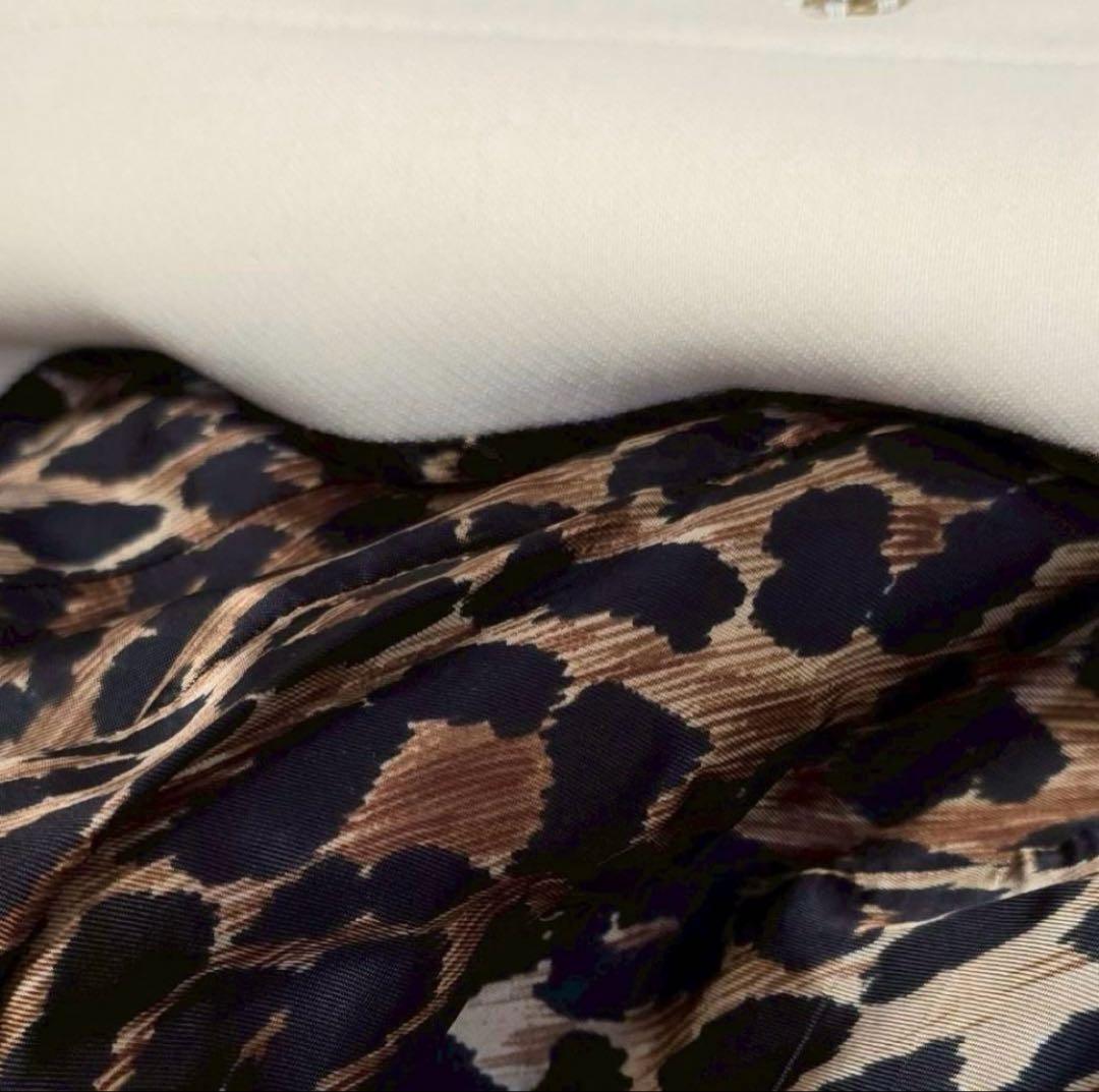 DOLCE&GABBANA 劇的美形ジャケット 裏地レパード柄クリームホワイト