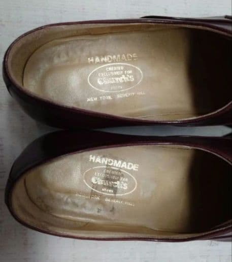 旧旧チャーチコレクター向け美品米旗艦店別注ハンドメイドプレーントゥ8バーガンディ