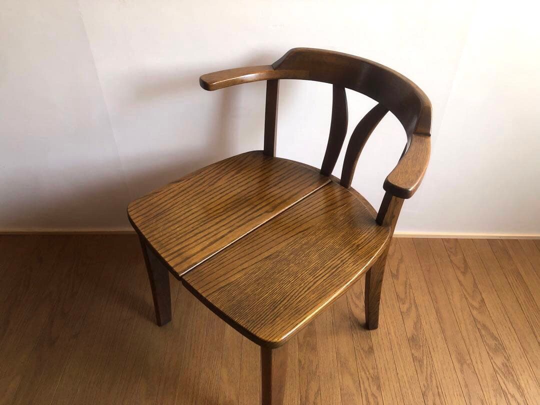 飛騨家具 浜本工芸 アームチェア⑤ 肘掛け 安楽椅子 楢無垢材 民藝家具 古民家