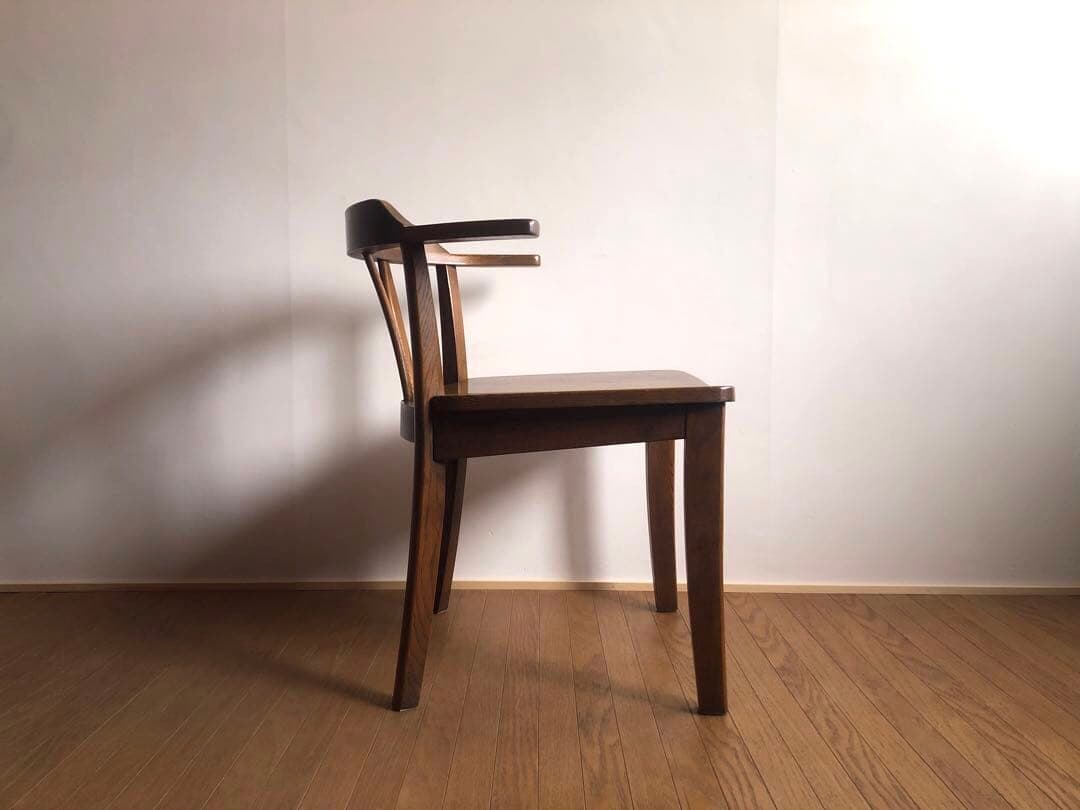 飛騨家具 浜本工芸 アームチェア⑤ 肘掛け 安楽椅子 楢無垢材 民藝家具 古民家