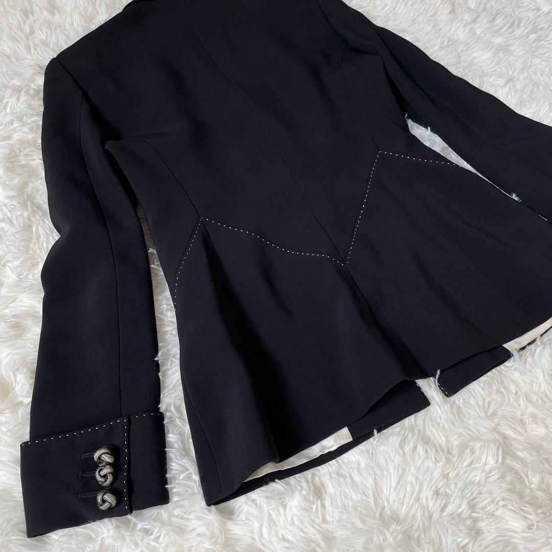 MOSCHINO AEFFE SPAステッチテーラードジャケット　黒◆A485