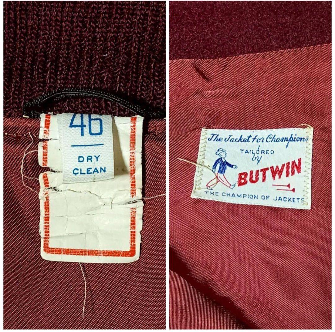 50s-60sBUTWIN スタジャン バーガンディ USA製 46 XL相当