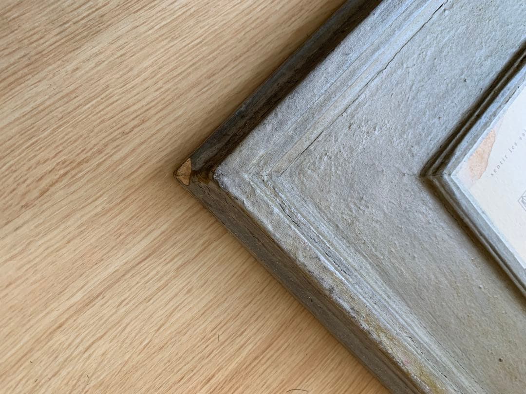 【希少.期間限定出品】額縁　グレー　木製フレーム　アンティーク