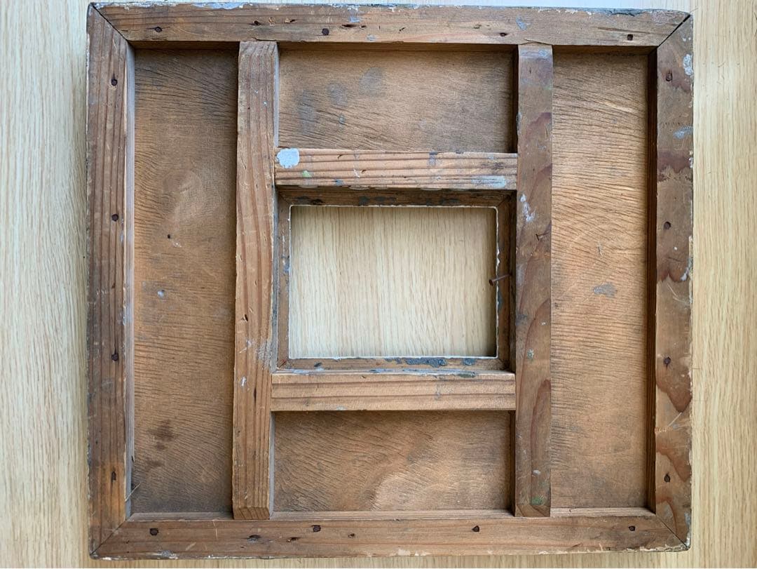 【希少.期間限定出品】額縁　グレー　木製フレーム　アンティーク