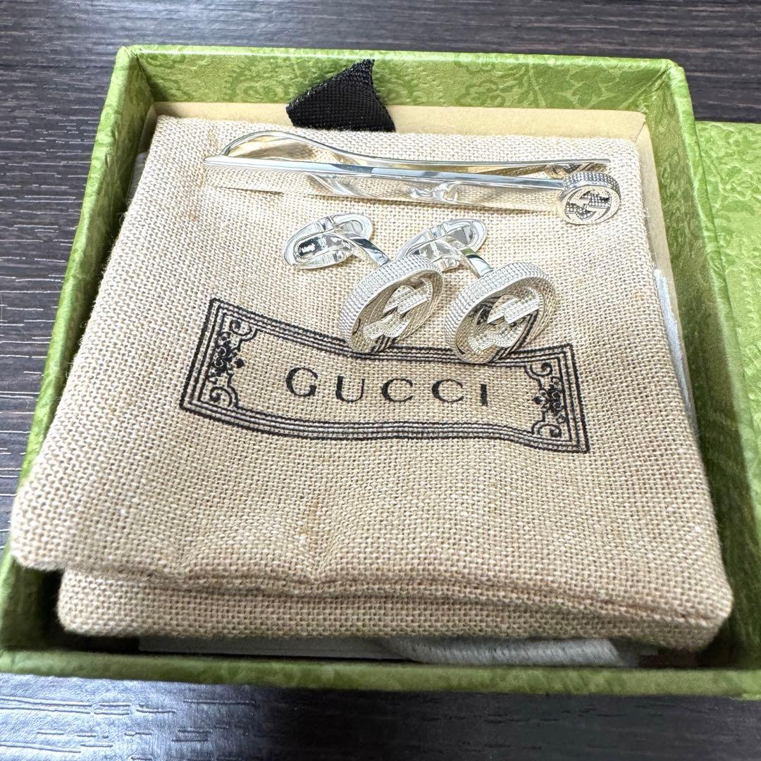 S*h様 【最終値下げ！】GUCCI グッチ カフスネクタイピンセット インター