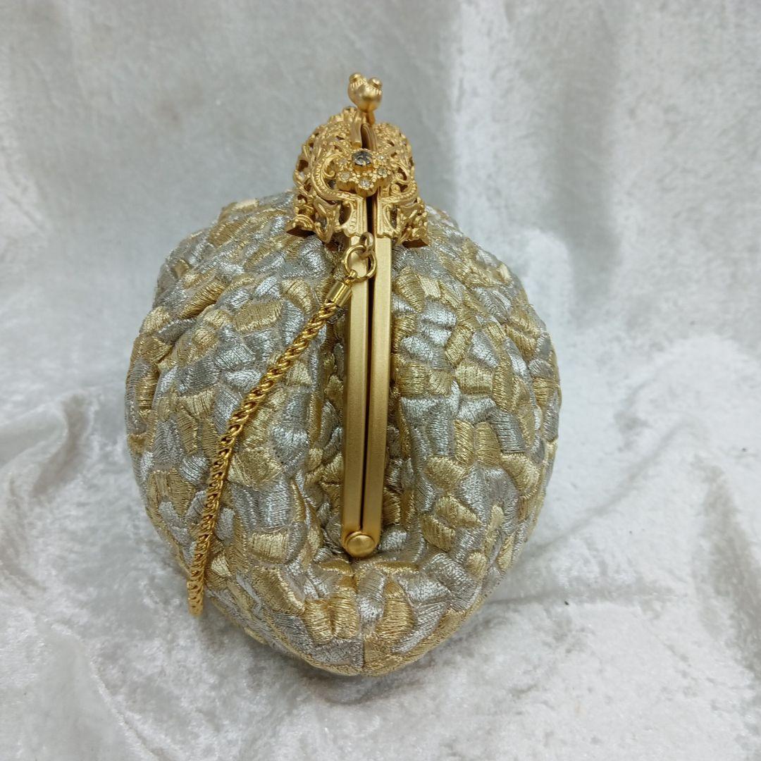 夢つづれ 高級和装バッグ 金銀系 巾着型　FORSTER