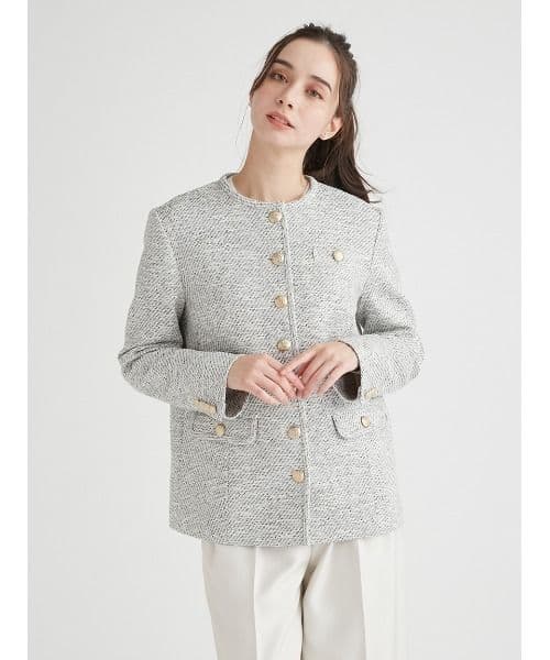 サイズ36　CELFORD　ファンシーツイードロングジャケット　セルフォード