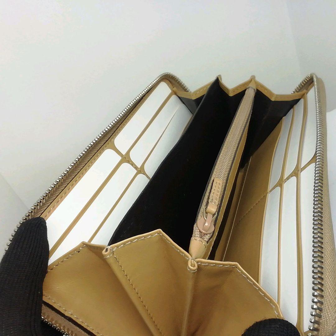 GUCCIグッチ　GGシマレザー　キャメル　ラウンドファスナー　保存袋・付属品