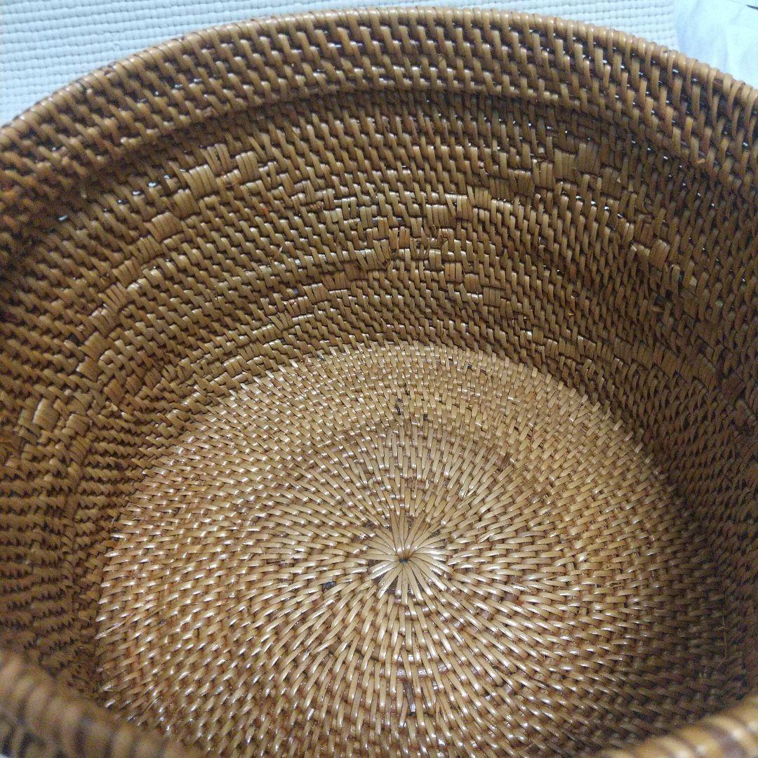 14×20cm アタ製♪持ち手付バスケット＆おまけ／自然素材 アジアン雑貨