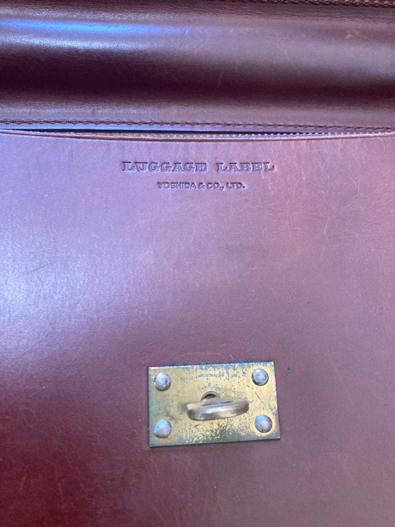 Luggage Label ビジネスバッグ ブライドルレザー 鍵付き チョコ