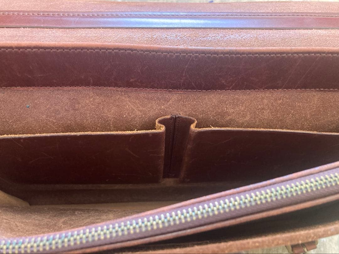 Luggage Label ビジネスバッグ ブライドルレザー 鍵付き チョコ