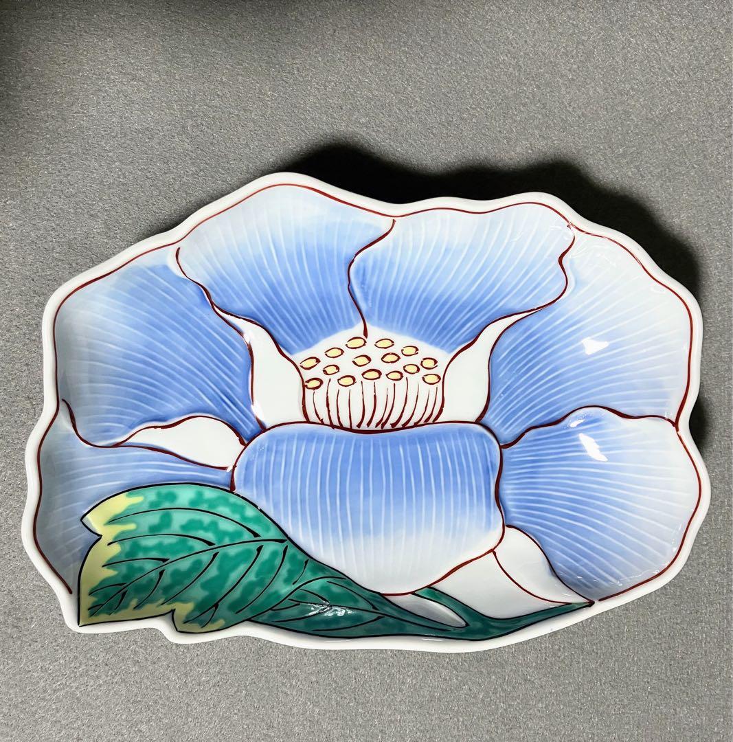 幸楽窯 色絵 牡丹文 変形皿 銘々皿 小皿