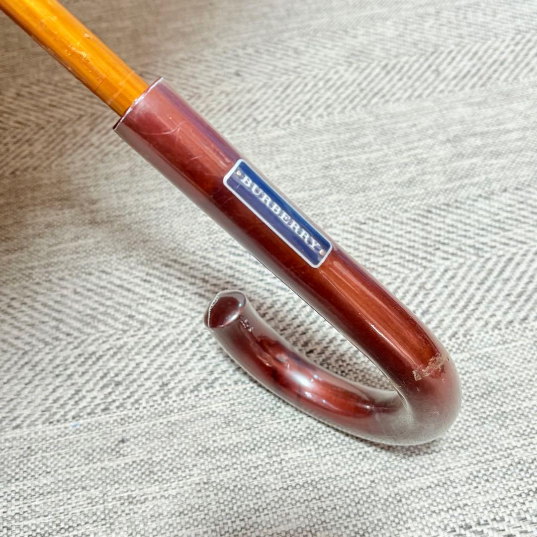 美品未使用　BURBERRY バーバリー　ノバチェック晴雨兼用長傘木製アンブレラ