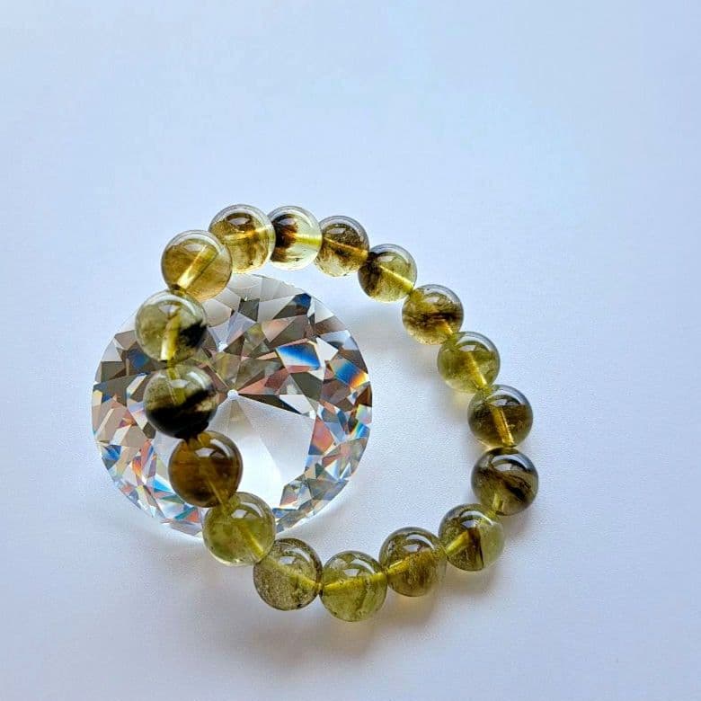 高品質 ブラックラダー リビアングラス 11.8 ブレスレット 箱入