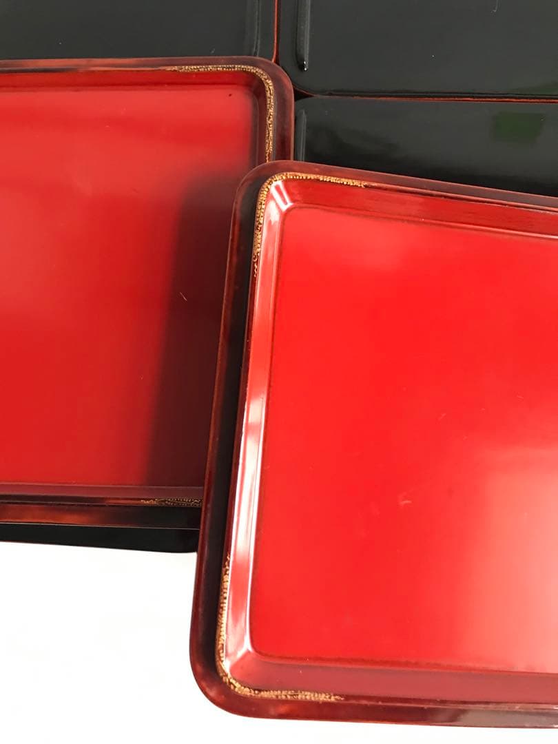 当時物 漆塗り 沈金 金蒔絵 天然木 4段重箱