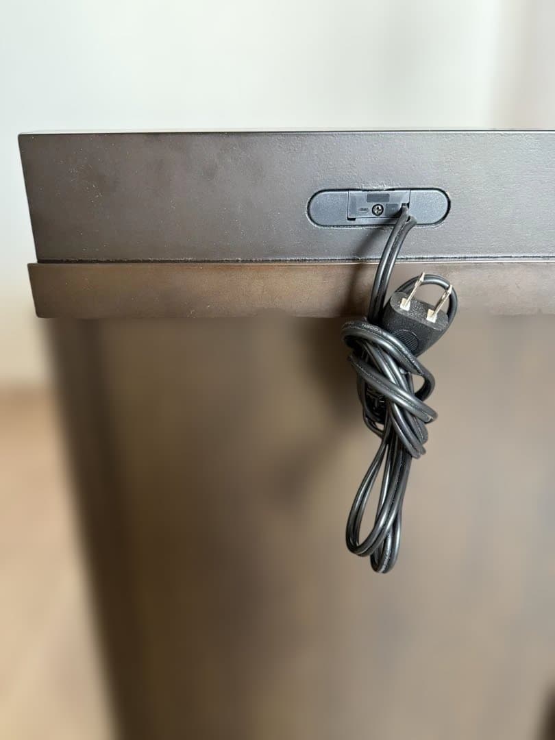 ベッドサイドボード木製コンセント付ダークブラウン