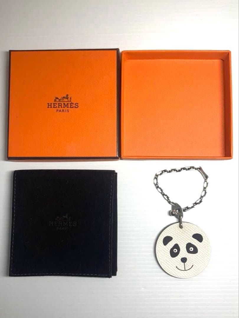 美品　HERMES エルメス　アニマル　パンダ　チャーム　キーホルダー　箱付き