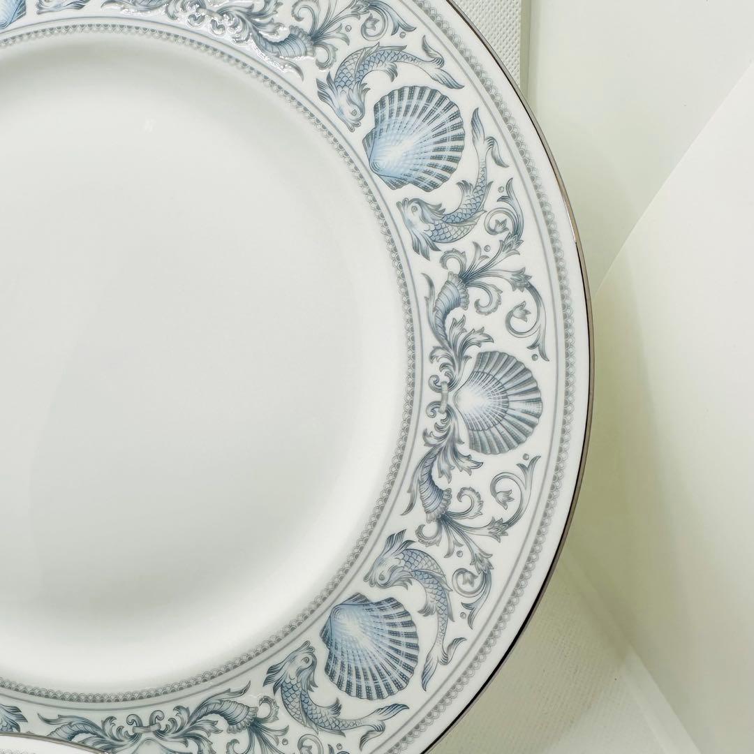 ウェッジウッド ドルフィンホワイト ディナープレート 27cm 6枚セット　黒壺