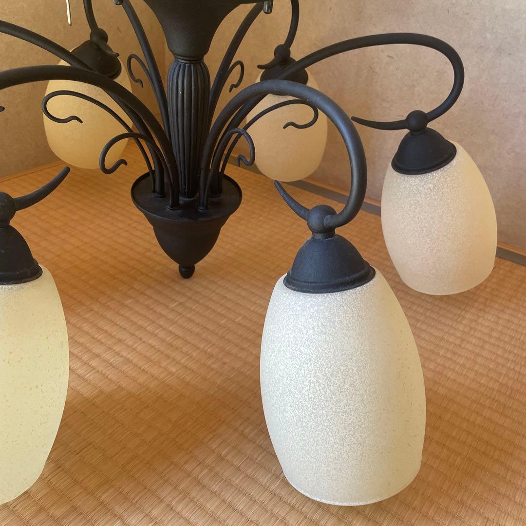 【美品】大塚家具購入 6灯 ダイコー アイアン シャンデリア 10畳