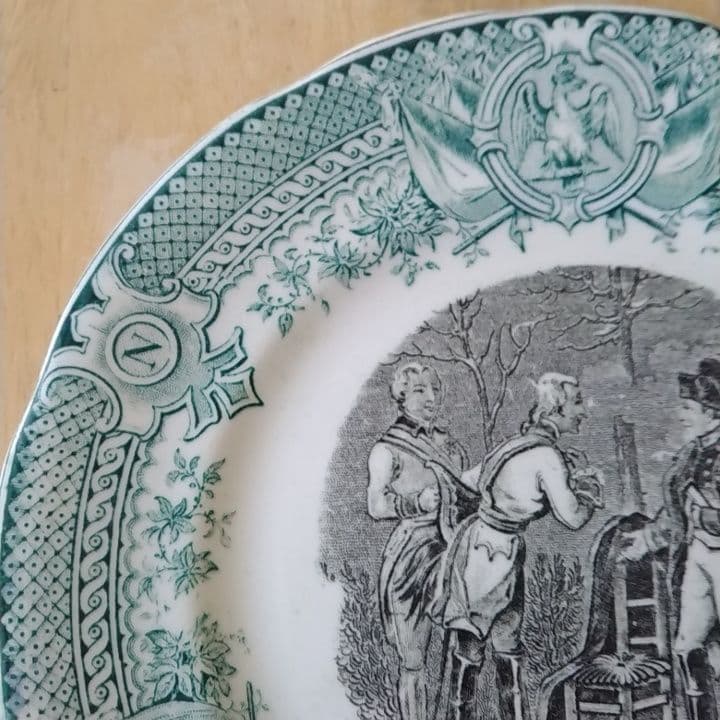 【専用】フランスアンティーク　サルグミンヌグリザイユ　デザート皿