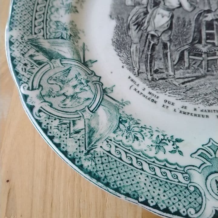 【専用】フランスアンティーク　サルグミンヌグリザイユ　デザート皿