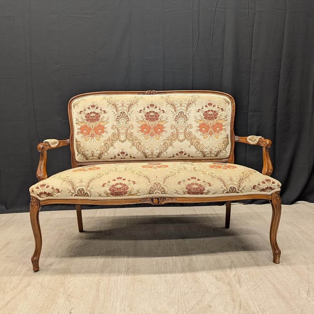 イタリア製　アッティカ　猫脚　ラブソファ　2人掛け　サロンチェア　アームチェア