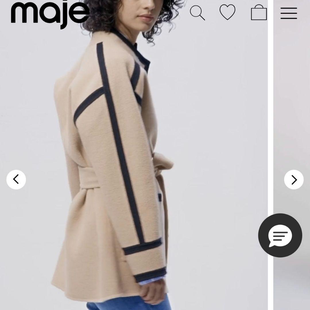 maje ツートーンバイカラー ノーカラージャケット 定価$685　サイズ36