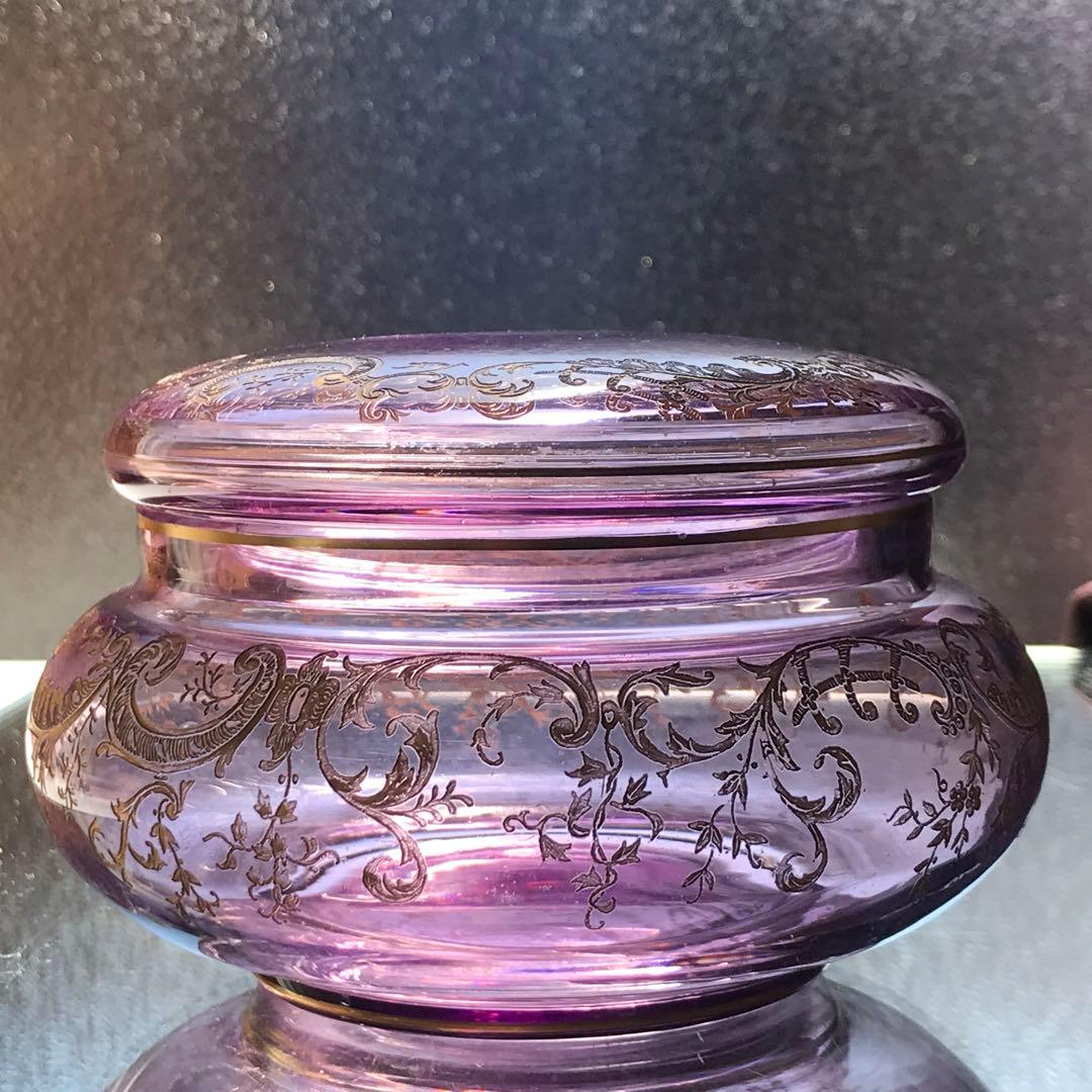 希少♡オールドサンルイSt Louisボンボニエール菓子器☆金彩装飾☆100年前