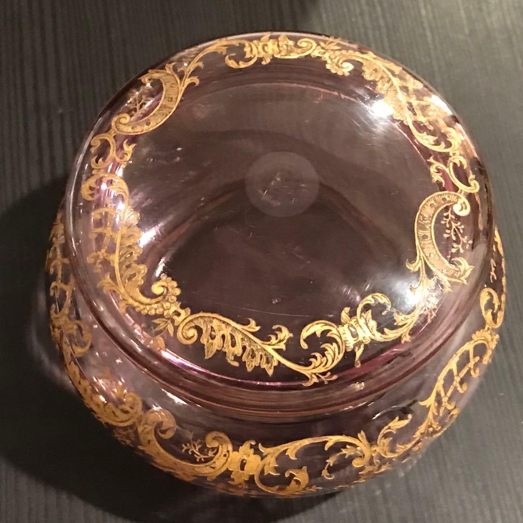 希少♡オールドサンルイSt Louisボンボニエール菓子器☆金彩装飾☆100年前