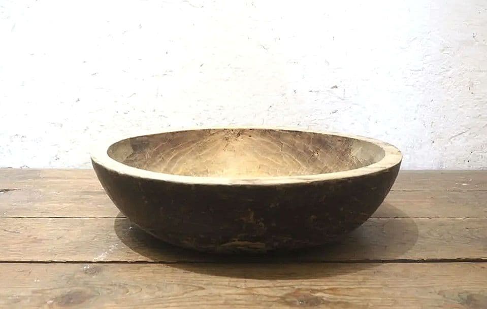 1348 W47cm レトロなこね鉢　捏ね鉢　蕎麦打ち　うどん　古道具　木皿