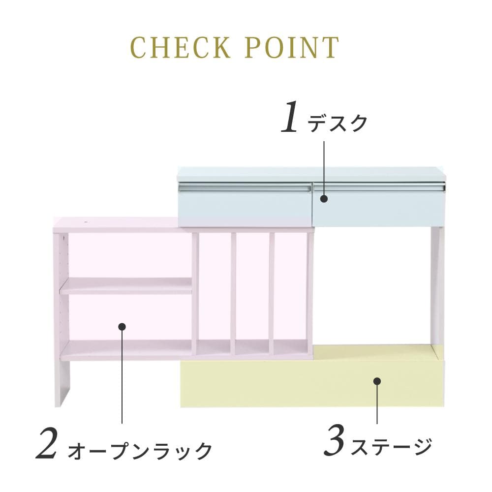 カウンター下収納 伸縮式マルチデスク [4064]