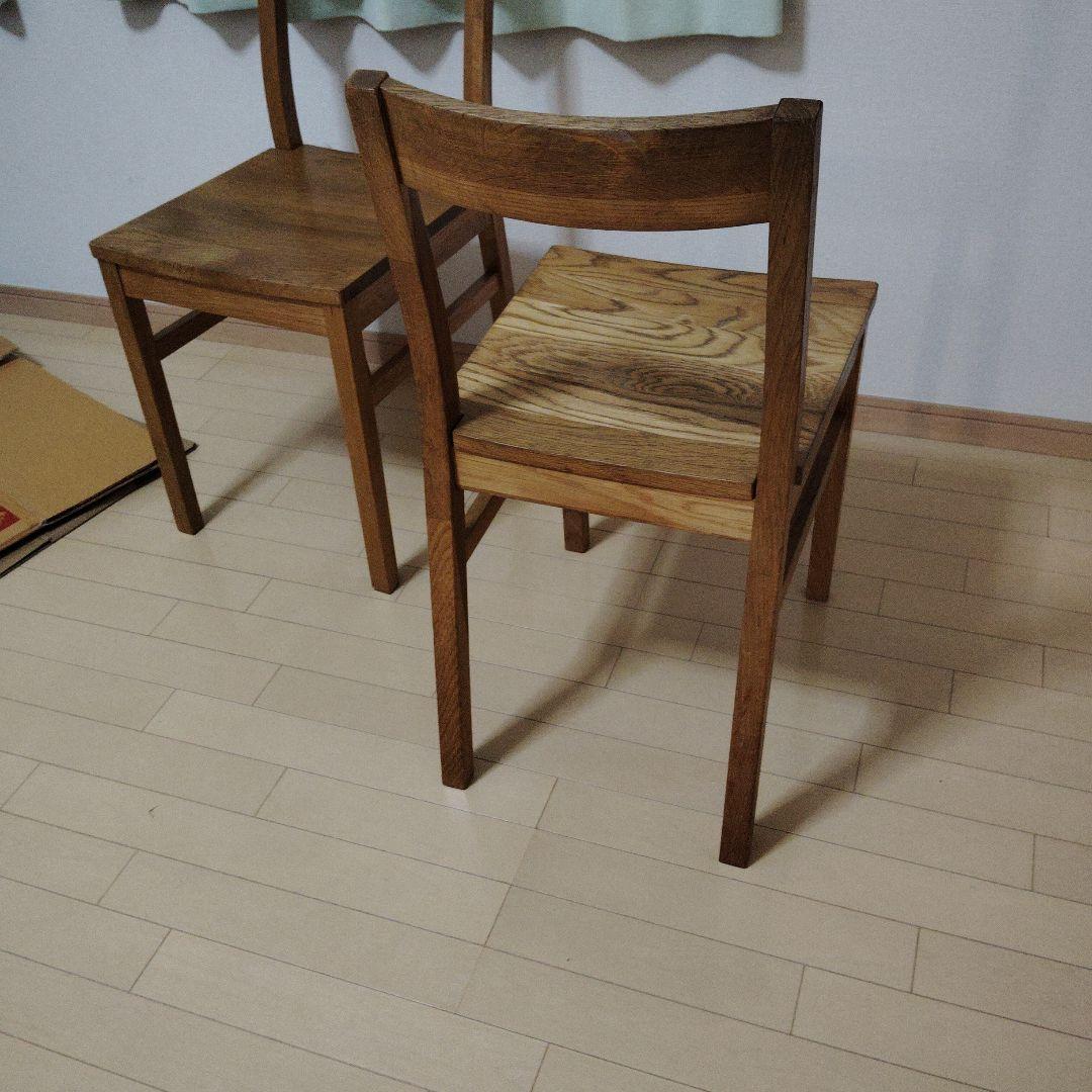 無印良品 オーク無垢材 チェア2脚セット　廃番