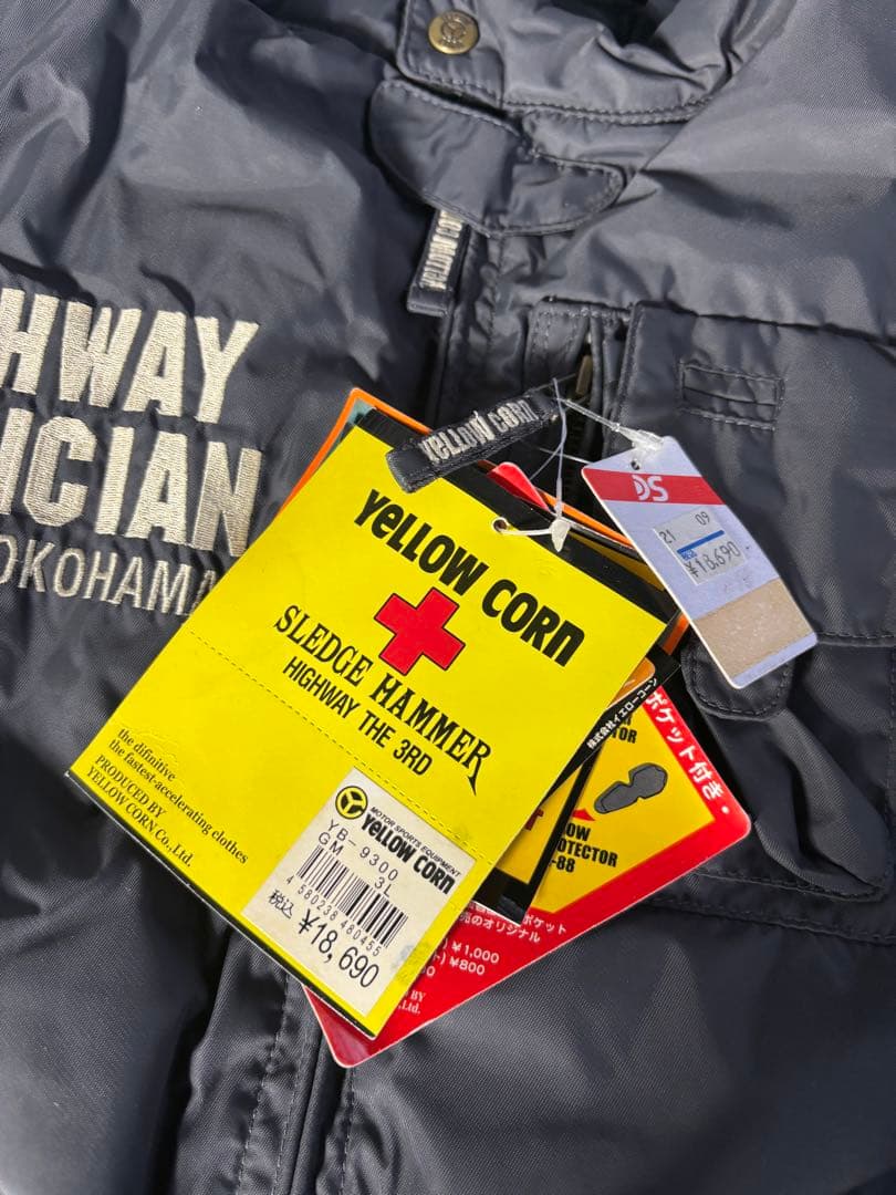 【新品未使用】YELLOW CORN モータージャケット 防風 パッド付き