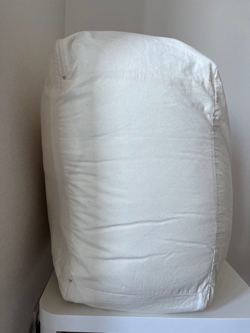 美品 グレー羽毛掛ふとん 一層式（立体キルトタイプ）／Ｑサイズ