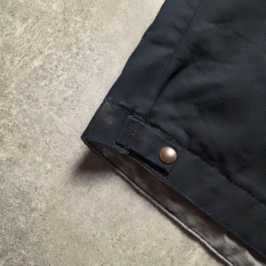 USA製デトロイトジャケットダック地Pella企業ロゴ短丈裏チェックブラックXL