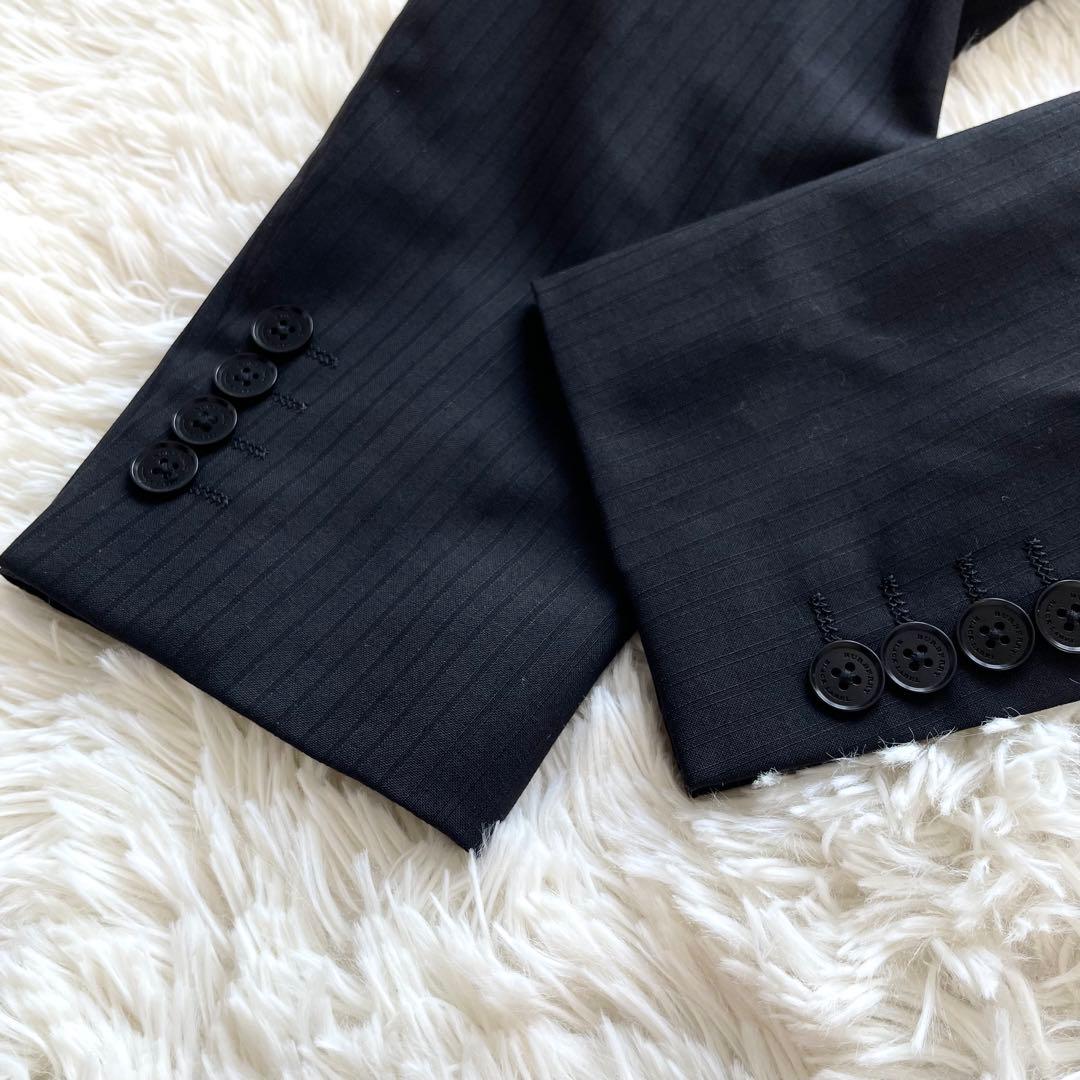 美品✨バーバリーブラックレーベル　スーツ　セットアップ　3ピース　黒　M