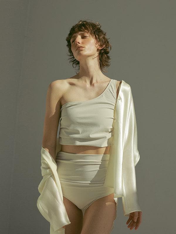 新品 ETRE TOKYO サイドタックワンショルダースイムウェア size S