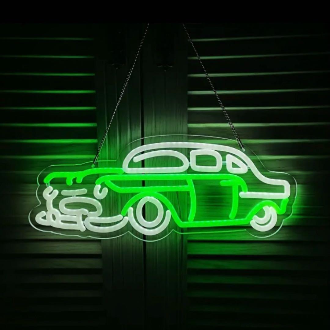 ネオンサイン クラシックカー LED 壁飾り USB接続 ガレージ インテリア♪