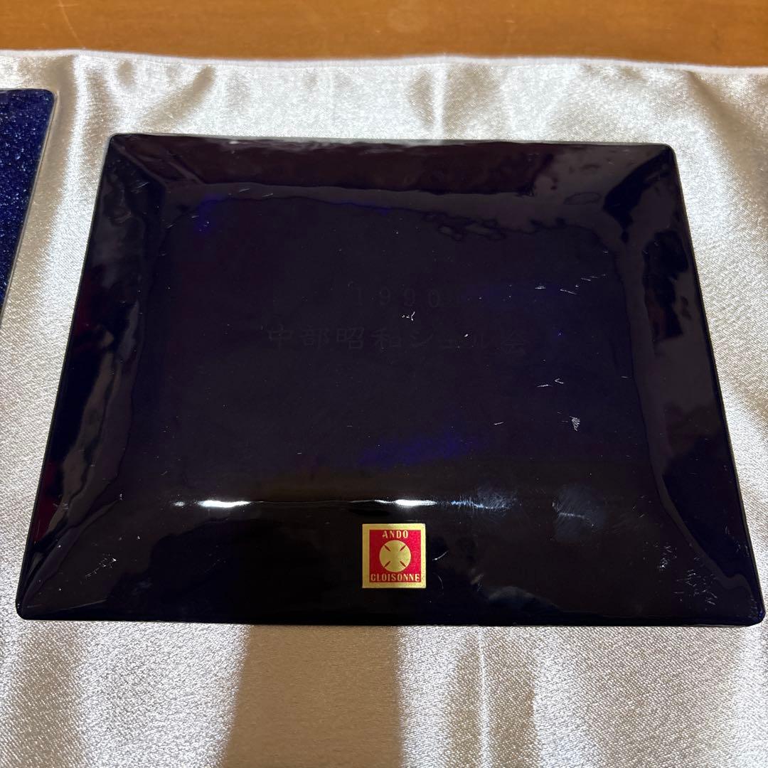 レア ヴィンテージ 安藤七宝店の七宝焼の飾皿　8枚セット