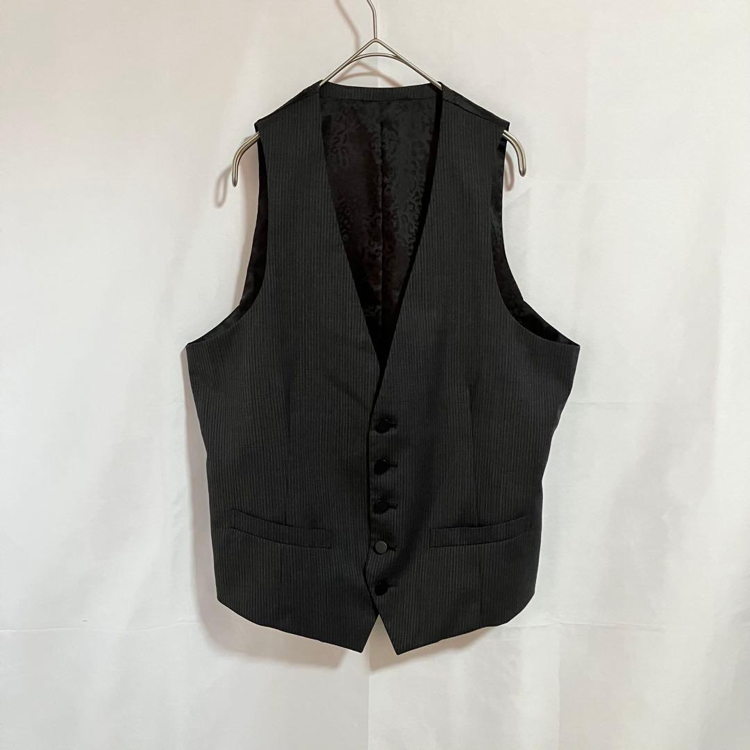 【ロエン/スリーピーススーツ/3点セット】ダークグレー/メンズM/美品古着