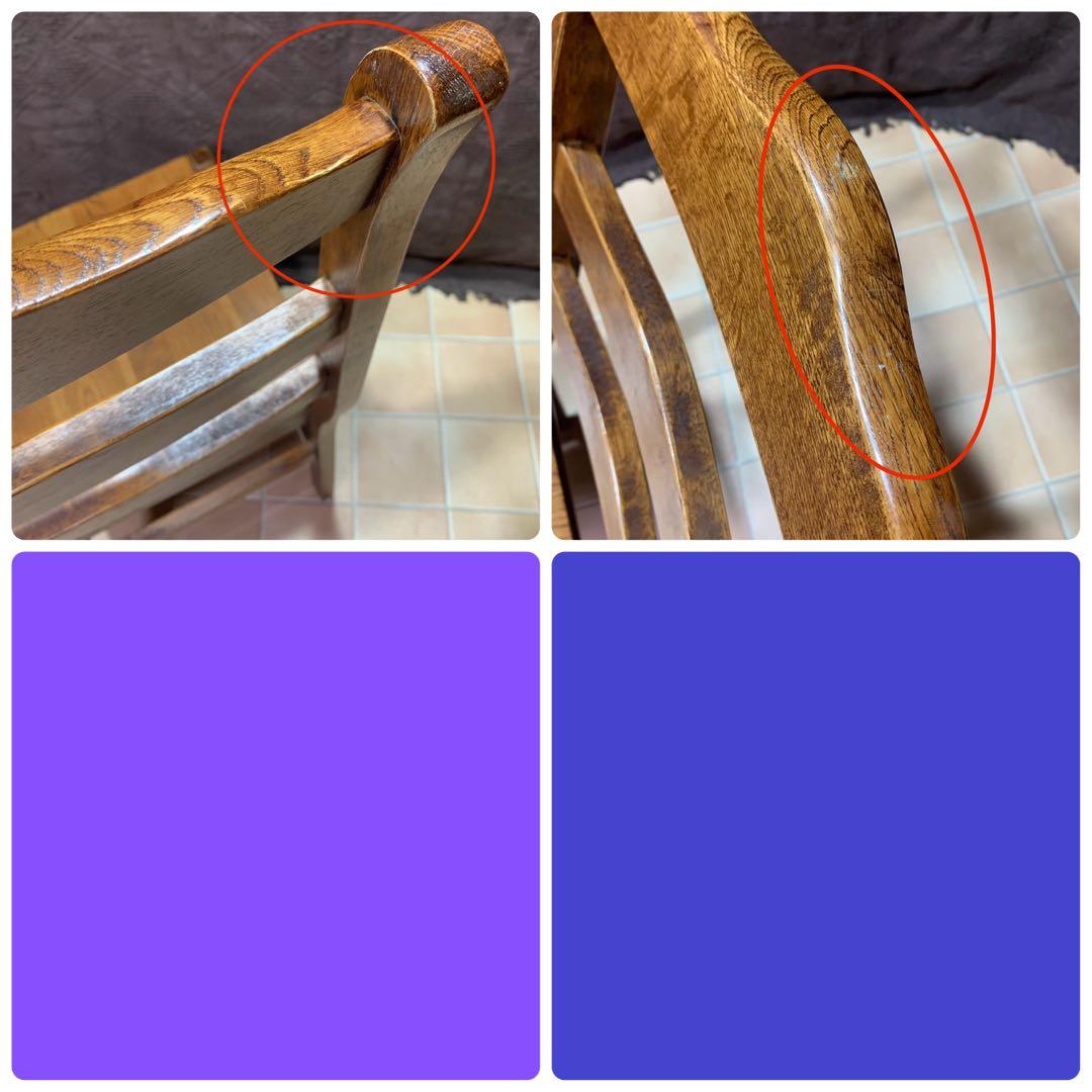 【①】ラダーバックチェア ヴィンテージ オーク材 無垢材 民芸家具