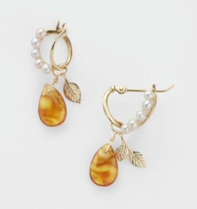 ☆未使用☆agete アンバー ピアスチャーム