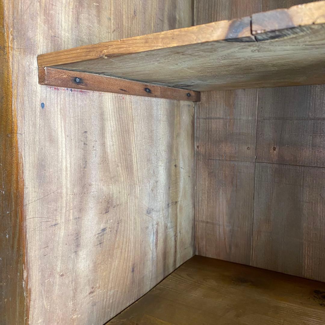 アンティーク ガラス戸棚 キャビネット 水屋箪笥 食器棚 本棚 y135