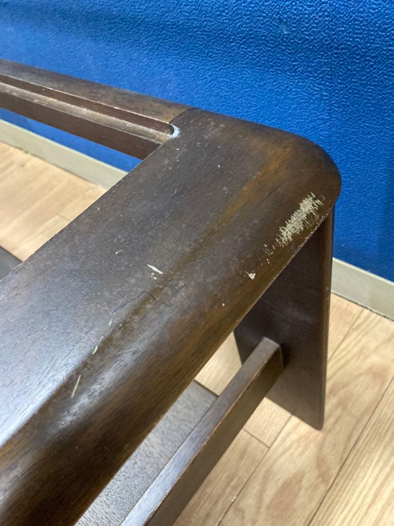 マルニ　ガラステーブル　センターテーブル　アンティーク調　レトロ　木製　茶系