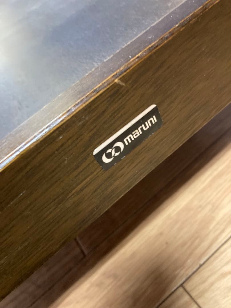 マルニ　ガラステーブル　センターテーブル　アンティーク調　レトロ　木製　茶系