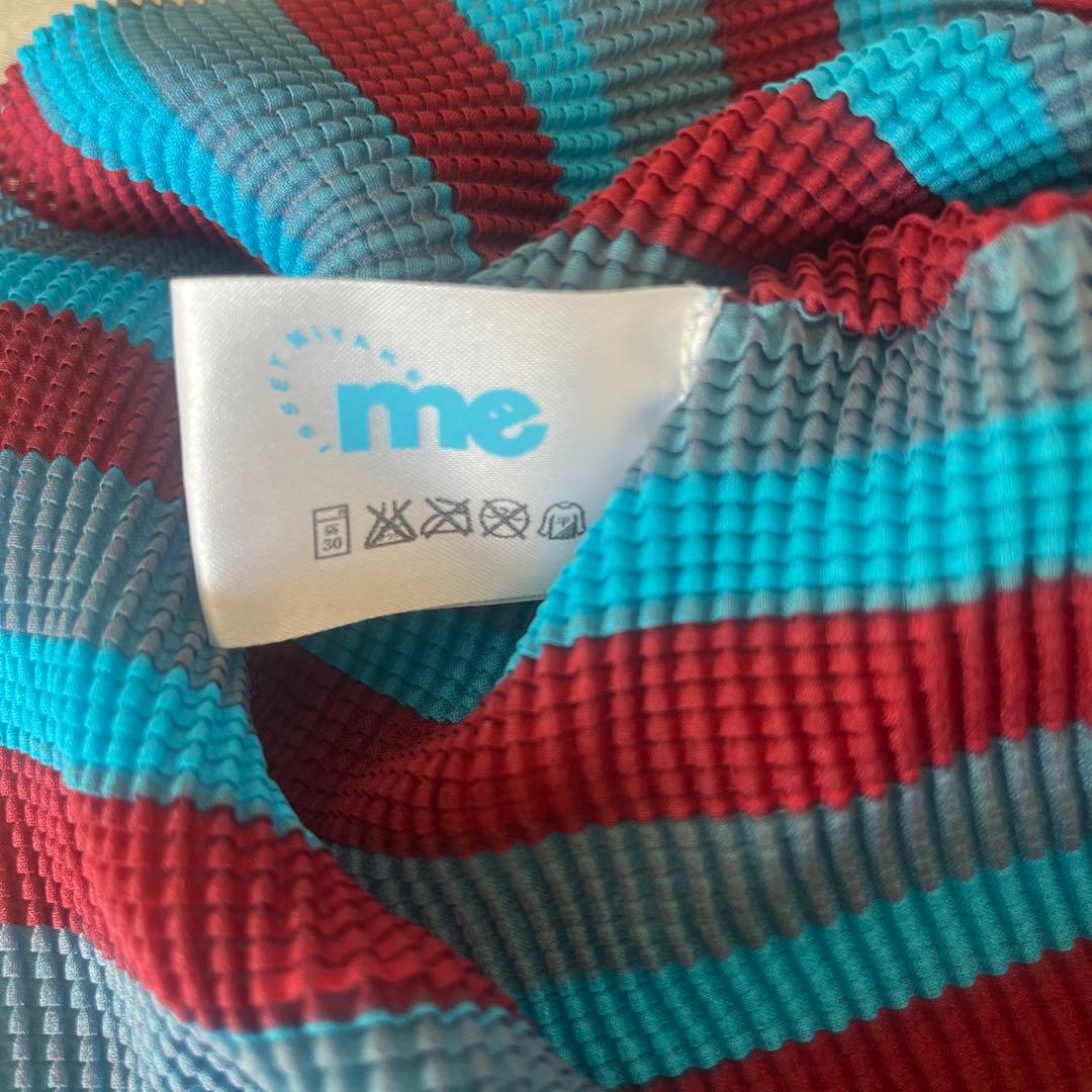 ISSEY MIYAKE me 青・赤・紫ストライプ　カットソー